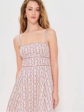 Hill House Light Pink Floral Stripe Midi Dress- sold out everywhere!